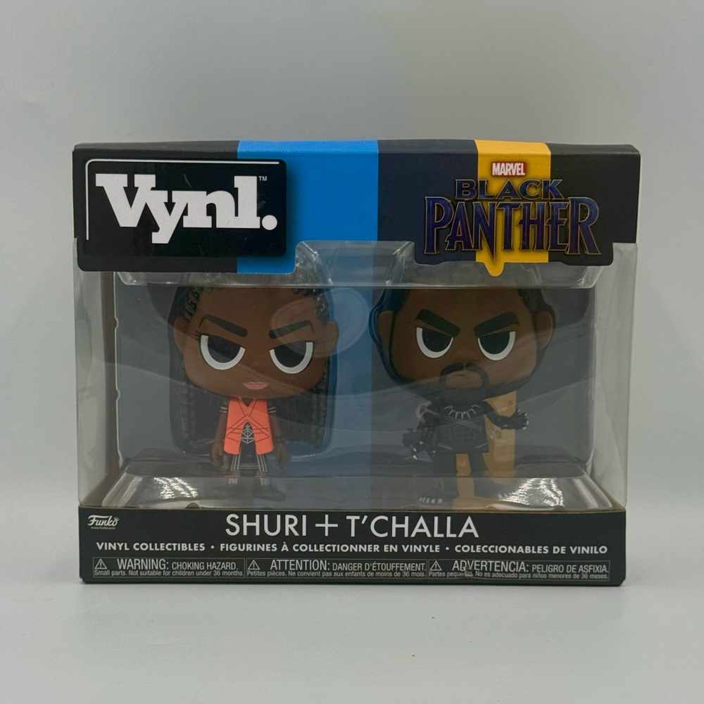 New Funko Vynl. MARVEL 2Pk Black Panther SHURI + T'Challa Figures Collectibles